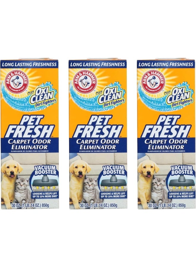Arm & Hammer Carpet Pet Fresh Odor Eliminator 30 Oz, Pack of 3 - Image 1